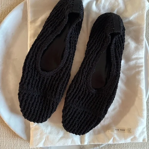 The Row Black Knit Flats Size 39.5 - Picture 1 of 6